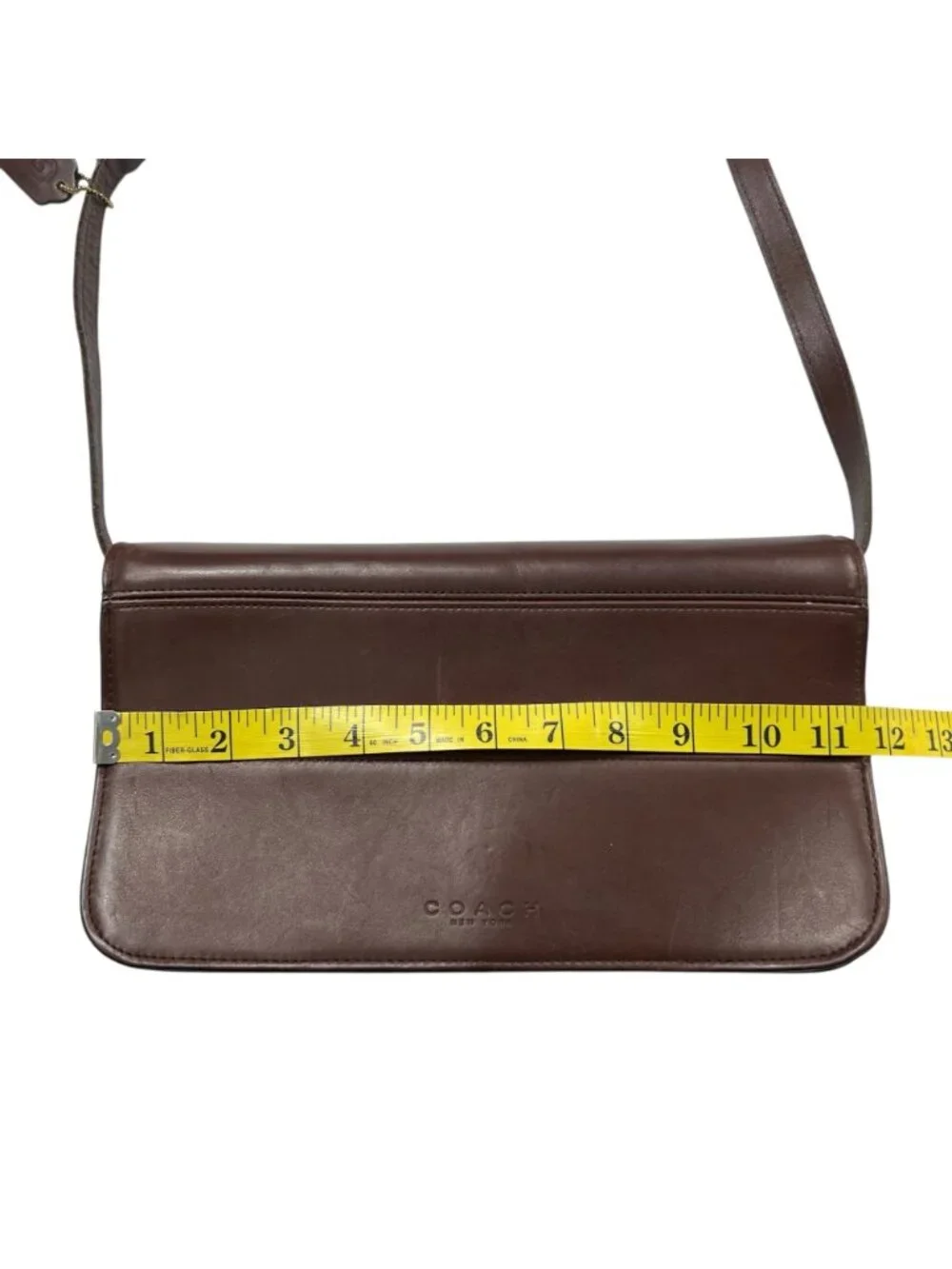 Coach Tribeca 9091 Leather Rectangular Crossbody Bag Chocolate Brown